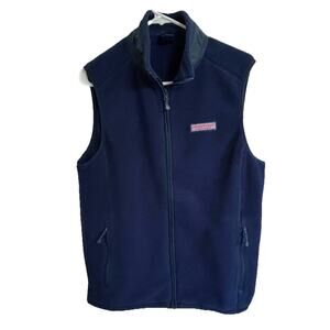 Vineyard Vines Men Fleece Vest Sz Small Navy Blue Outdoors Active Wear Cozycore